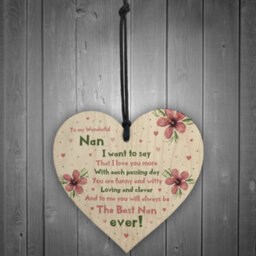 Red Ocean Special Gift For Nan Wooden Heart Nan Birthday Gift Grandparent Plaque Love Sign Keepsake - thumbnail 2