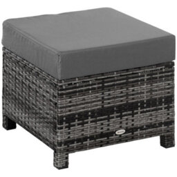 Wyld Haus Kadone Halu Rattan-Style Grey Square Outdoor Footstool With Cushioned Top, L50 X D50 X H35Cm - thumbnail 2