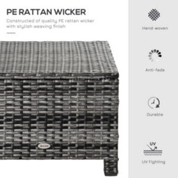 Wyld Haus Kadone Halu Rattan-Style Grey Square Outdoor Footstool With Cushioned Top, L50 X D50 X H35Cm - thumbnail 5