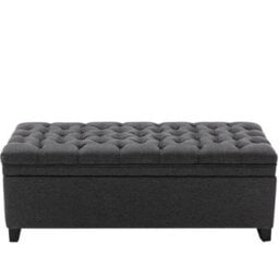 Ottoman Pouffe Storage Box Hallway Shoes Footstool 2 Seater Bench Padded Seat - thumbnail 1