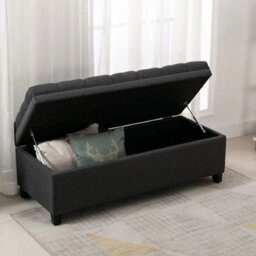 Ottoman Pouffe Storage Box Hallway Shoes Footstool 2 Seater Bench Padded Seat - thumbnail 3
