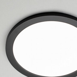 Litecraft Darly Satin Black 1 Lamp Modern Bathroom 24W Led Flush Ceiling Light - thumbnail 4
