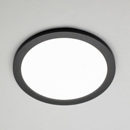 Litecraft Darly Satin Black 1 Lamp Modern Bathroom 24W Led Flush Ceiling Light - thumbnail 3