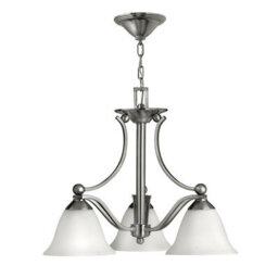Elegant 3 Bulb Brushed Nickel Chandelier Pendant Light With Led E27 Bulbs