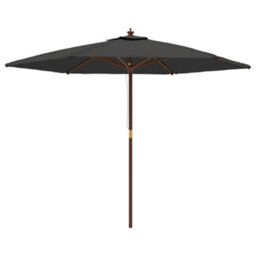 Walplus Garden Parasol With Wooden Pole Anthracite 299X240 Cm - thumbnail 2