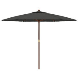 Walplus Garden Parasol With Wooden Pole Anthracite 299X240 Cm - thumbnail 4