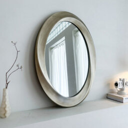 Artloge 60X80Cm Swirl Wall Mirror Streamlined Oval Accent Mirror Farmhouse Nautical Decor