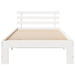 Berkfield Wood Bed Frame White Wood 100 X 200 Cm Minimalistic Bed Frame - thumbnail 6