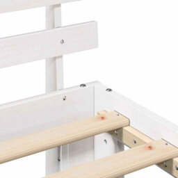 Berkfield Wood Bed Frame White Wood 100 X 200 Cm Minimalistic Bed Frame - thumbnail 9