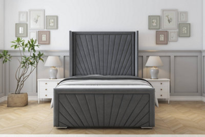 "Sloomy Rutherford Armour Coniston Bed Frame With 50""  Upholstered Wingback Headboard 6' Super King" - image 1