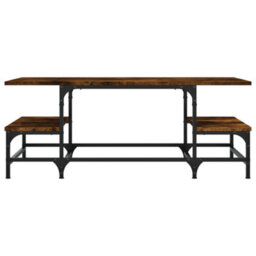 Berkfield Coffee Table Smoked Oak 100X50.5X40 Cm Engineered Wood - thumbnail 4