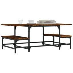 Berkfield Coffee Table Smoked Oak 100X50.5X40 Cm Engineered Wood - thumbnail 3