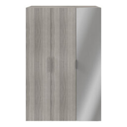 GoodHome Atomia Freestanding Matt Grey Oak Effect Chipboard Mirrored Triple Wardrobe (H)2250mm (W)1000mm (D)580mm - thumbnail 1