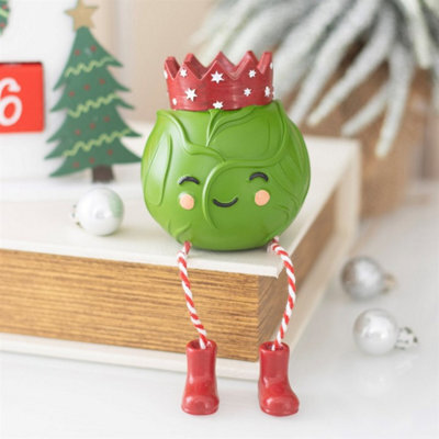 Brussels Sprout Shelf Sitter Ornament Novelty Resin Christmas Decoration - image 1