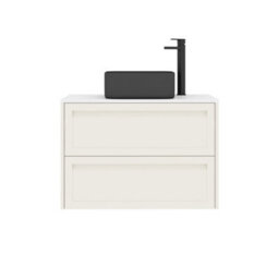 Royal Bathrooms Royal Bathroom Elmore 800mm Classic White Wall Mounted Bathroom Vanity Unit 2 Drawer Plain White Worktop With Art Square Basin - thumbnail 7