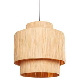 Beliani Three-Tier Natural Raffia Pendant Lamp, W40 X D40 X H33Cm - thumbnail 3