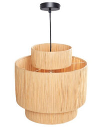 Beliani Three-Tier Natural Raffia Pendant Lamp, W40 X D40 X H33Cm - thumbnail 2
