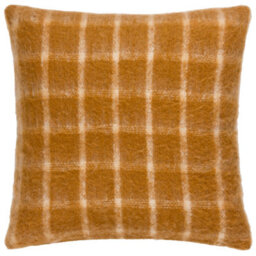 Yard Yarrow Check Faux Mohair Check Feather Rich Cushion - thumbnail 1