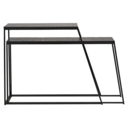 Pacific Lifestyle Nest Of 2 Black Ash And Metal Console Tables, Nesting Set For Narrow Hallways, Mashiko - thumbnail 3