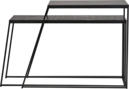 Pacific Lifestyle Nest Of 2 Black Ash And Metal Console Tables, Nesting Set For Narrow Hallways, Mashiko - thumbnail 2
