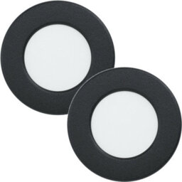 2 Pack Wall / Ceiling Flush Downlight Black Round Spotlight 2.7W Built In Led - thumbnail 1