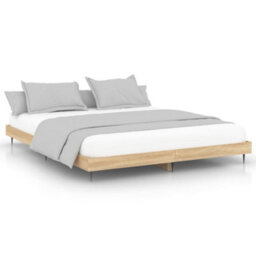 Berkfield Bed Frame Sonoma Oak 120X200 Cm Engineered Wood - thumbnail 2
