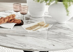 Furniturebox Uk Novara White Marble Black Leg 120Cm Round Dining Table & 4 Mustard Pesaro Black Leg Chairs - thumbnail 5