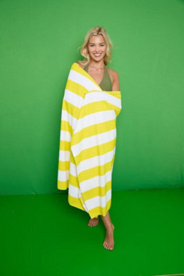 Gc Gaveno Cavailia 1Pk Beach Towel Cabana Stripe Sand Free 100X200 Yellow - image 1
