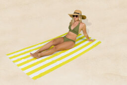 Gc Gaveno Cavailia 1Pk Beach Towel Cabana Stripe Sand Free 100X200 Yellow - thumbnail 6