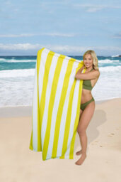 Gc Gaveno Cavailia 1Pk Beach Towel Cabana Stripe Sand Free 100X200 Yellow - thumbnail 2