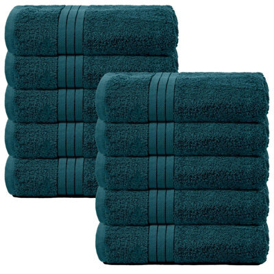 Ohs 10 Pack Of 100% Cotton Bath Towel, 70 X 115Cm - Dark Teal - image 1