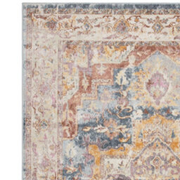 The Rug Edit Flores Azin Fr01 Medallion Persian 65mm Blue Runner, 066X240Cm - thumbnail 5