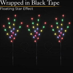 Christmas Star Branch Path Lights Outdoor Garden Battery Powered Multicolour 60 Led Christow - thumbnail 2