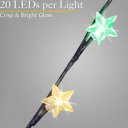 Christmas Star Branch Path Lights Outdoor Garden Battery Powered Multicolour 60 Led Christow - thumbnail 3
