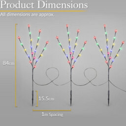 Christmas Star Branch Path Lights Outdoor Garden Battery Powered Multicolour 60 Led Christow - thumbnail 7