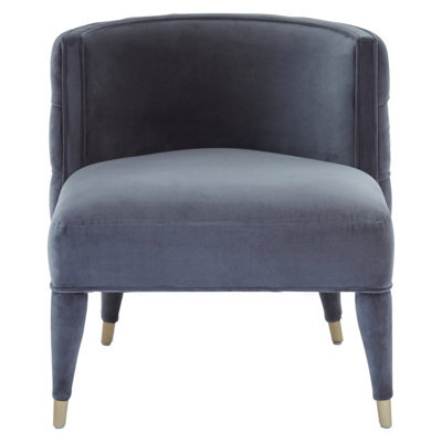 Orsina Grey Feature Chair,mahogany Framed Ocassional Chair, Plush Velvet Upholstered Armchair,sleek Lounge Chair - image 1