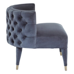 Orsina Grey Feature Chair,mahogany Framed Ocassional Chair, Plush Velvet Upholstered Armchair,sleek Lounge Chair - thumbnail 4