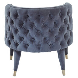 Orsina Grey Feature Chair,mahogany Framed Ocassional Chair, Plush Velvet Upholstered Armchair,sleek Lounge Chair - thumbnail 5