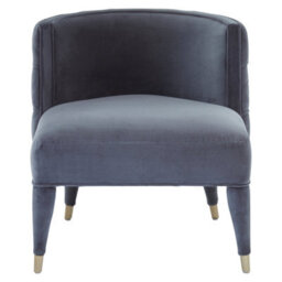 Orsina Grey Feature Chair,mahogany Framed Ocassional Chair, Plush Velvet Upholstered Armchair,sleek Lounge Chair - thumbnail 1