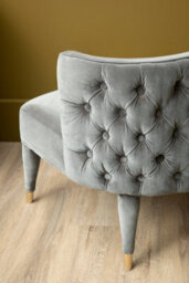 Orsina Grey Feature Chair,mahogany Framed Ocassional Chair, Plush Velvet Upholstered Armchair,sleek Lounge Chair - thumbnail 2