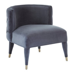 Orsina Grey Feature Chair,mahogany Framed Ocassional Chair, Plush Velvet Upholstered Armchair,sleek Lounge Chair - thumbnail 3