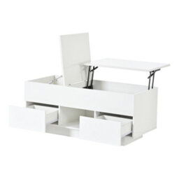 High Gloss Lift Top Coffee Table With 2 Drawers & Led Lights - thumbnail 3