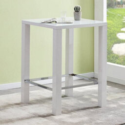 Furniture in Fashion Jam Square Glass White Gloss Bar Table 2 Copez Black Stools - thumbnail 2