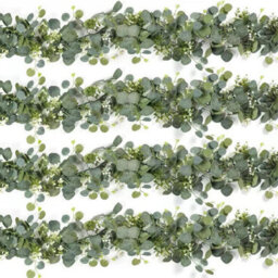 CLEFFNS 4Pcs Artificial Eucalyptus Small Flowers Decoration Faux Silk Leaf Anniversary Engagement Party Wedding Fireplace Craft Design - thumbnail 1