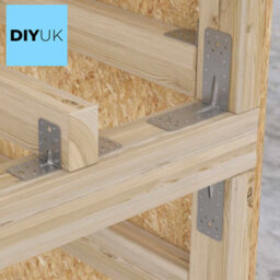 DIYUK Angle Bracket 90X90X65X2.5mm ( Pack Of: 2 ) Heavy Duty Galvanised Steel Metal Corner Braces For Joining, Bracing - thumbnail 6