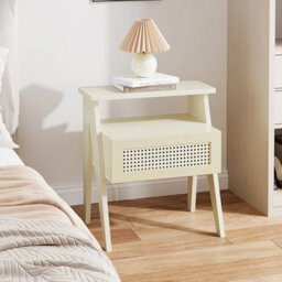 Bedside Table 1 Rattan Drawers Bamboo Nightstand Cabinet Side Table Coffee Table - thumbnail 1