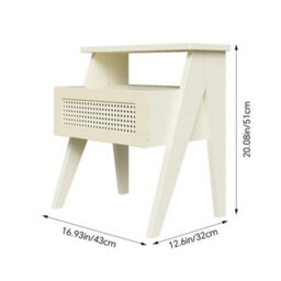 Bedside Table 1 Rattan Drawers Bamboo Nightstand Cabinet Side Table Coffee Table - thumbnail 2