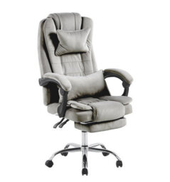 Hygrad Built to Survive Swivel Velvet Office Chair Ergonomic Leisure Chair Height Adjustable Desk Chair - Grey - thumbnail 1