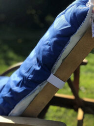 Lancashire Textiles Sun Lounger Topper Cushion With Elasticated Straps And Hollowfibre Filling - Royal Blue - thumbnail 3