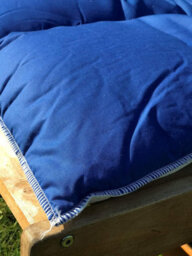 Lancashire Textiles Sun Lounger Topper Cushion With Elasticated Straps And Hollowfibre Filling - Royal Blue - thumbnail 4